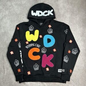 Wedding Cake Embroidered Patches Cupcake Flower Hoodie Men Size Medium Wake Bake